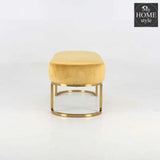 3 Seater Luxury Velvet Stool With Golden Steel Stand -1099 - myhomestyle.pk