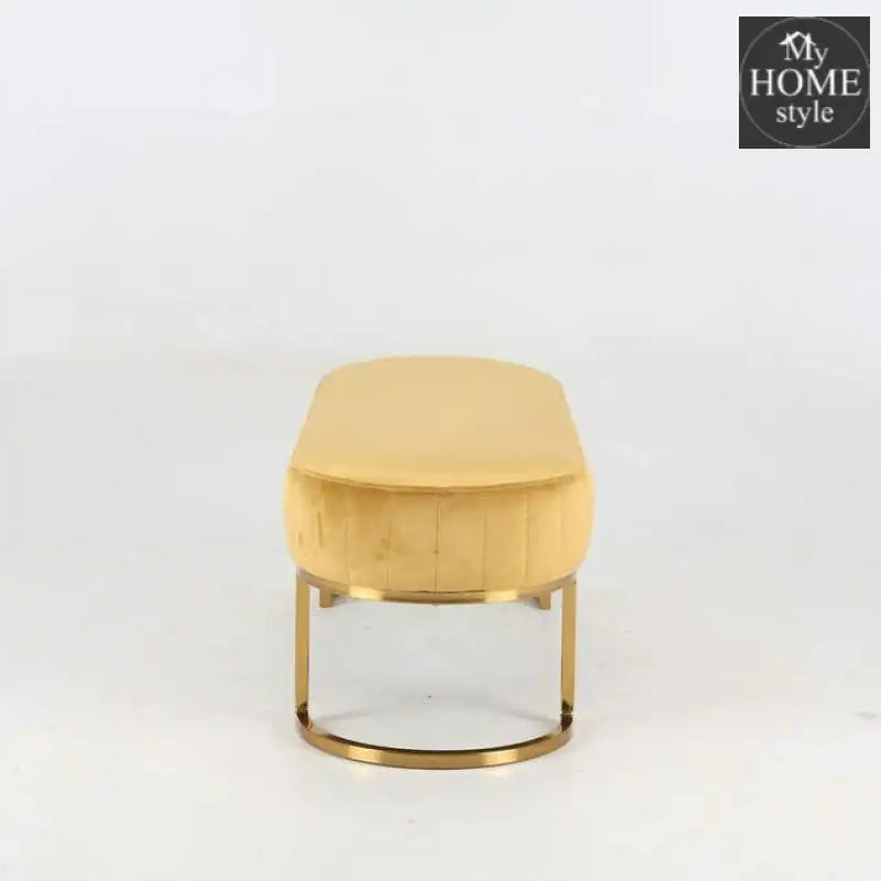 3 Seater Luxury Velvet Stool With Golden Steel Stand -1099 - myhomestyle.pk