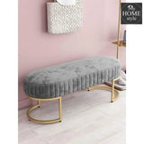 3 Seater Luxury Velvet Stool With Golden Steel Stand -1100 - myhomestyle.pk