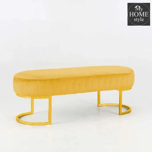 3 Seater Luxury Velvet Stool With Steel Stand - 1137 - myhomestyle.pk