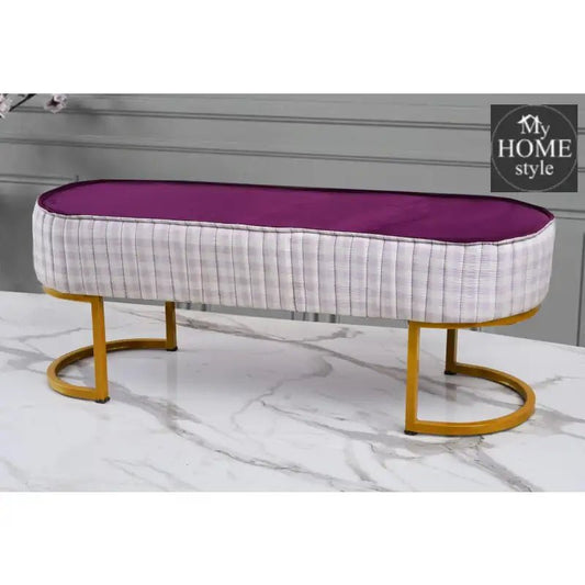 3 Seater Luxury Velvet Stool With Steel Stand - 1161 - myhomestyle.pk