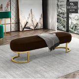3 Seater Luxury Wooden Stool With Steel Stand -475 - myhomestyle.pk