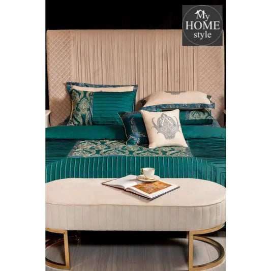 3 Seater Luxury Wooden Stool With Steel Stand -662 - myhomestyle.pk