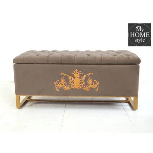 3 Seater Ottoman Storage Box With Embroidery-915 - myhomestyle.pk