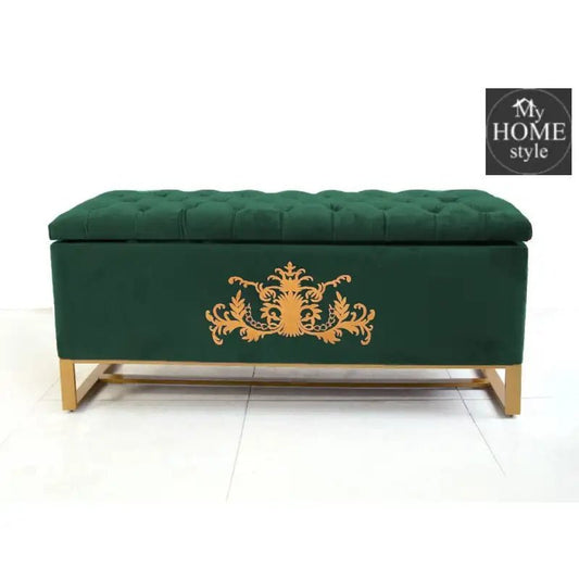 3 Seater Ottoman Storage Box With Embroidery - 916 - myhomestyle.pk