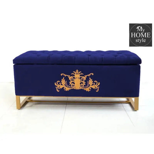 3 Seater Ottoman Storage Box With Embroidery - 922 - myhomestyle.pk