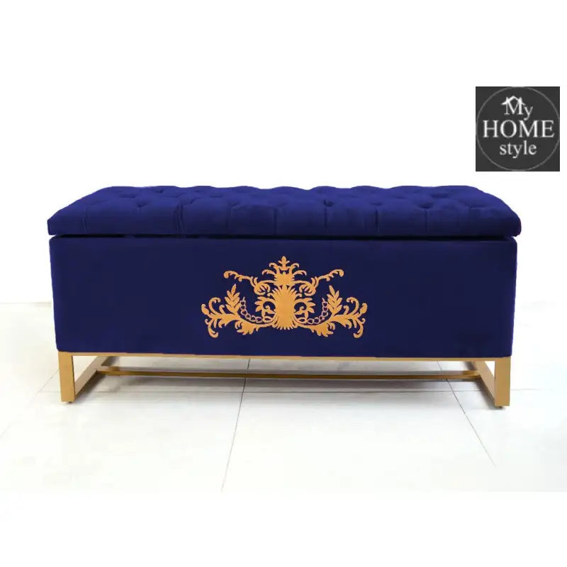 3 Seater Ottoman Storage Box With Embroidery-922 - myhomestyle.pk