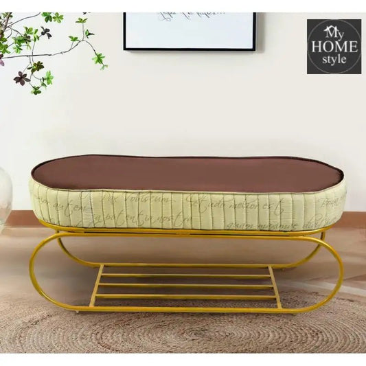 3 seater Printed Luxury Stool With Shoe Rack - 1177 - myhomestyle.pk