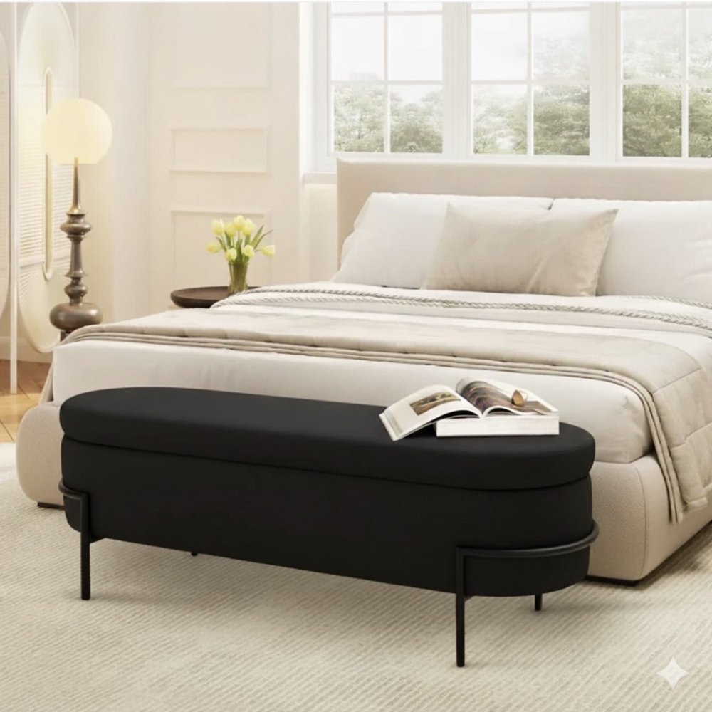 3 Seater Storage Modern Luxury End Stool - 1487 - myhomestyle.pk