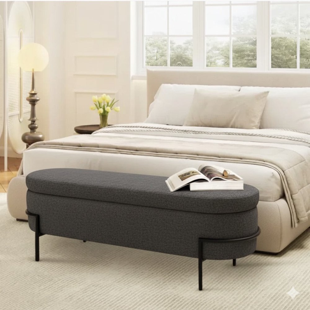 3 Seater Storage Modern Luxury End Stool - 1487 - myhomestyle.pk