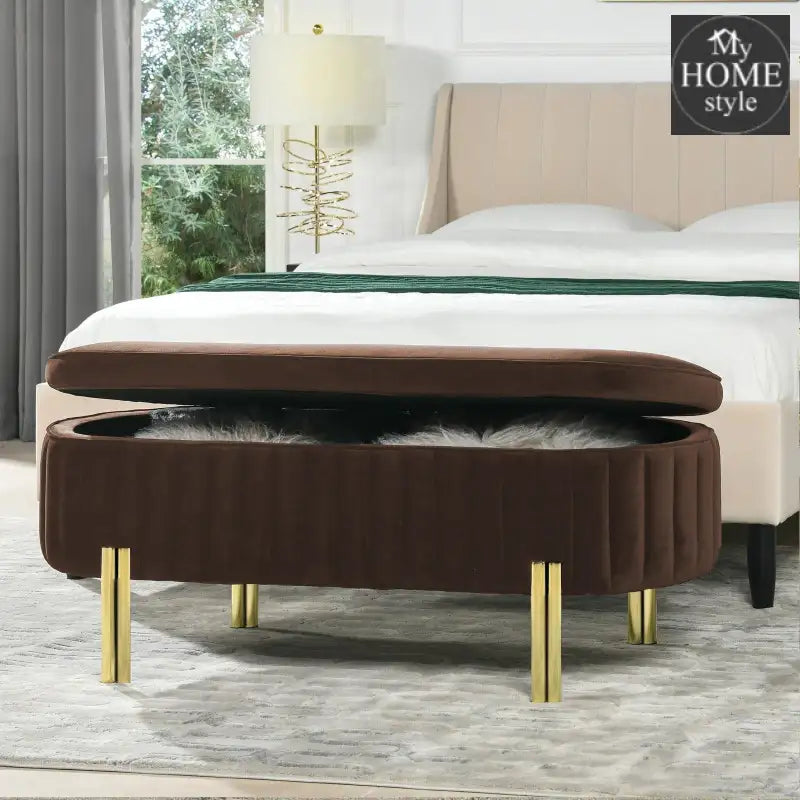 3 Seater Velvet Luxury Stool With Storage Space -1224 - myhomestyle.pk