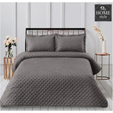 3Pcs Pure Luxury Bedspread Grey - myhomestyle.pk