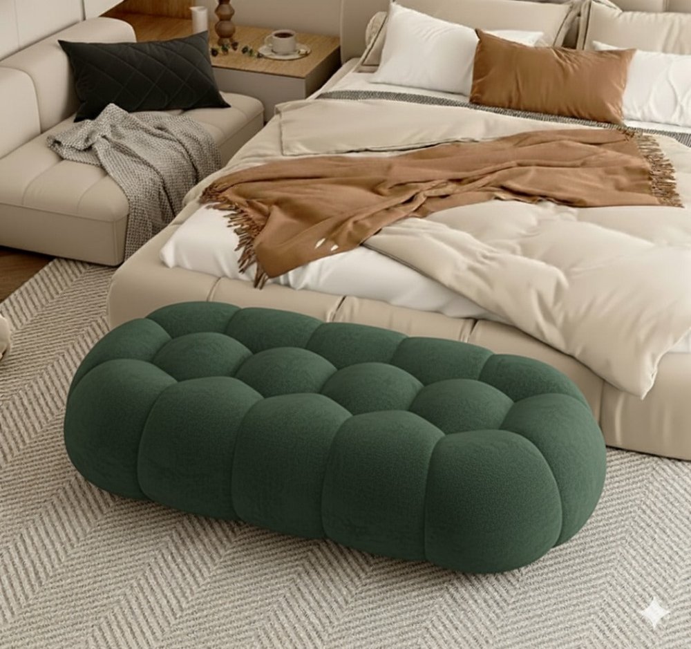 4 Seater Pouffe Velvet Luxury Stool - 1489 - myhomestyle.pk