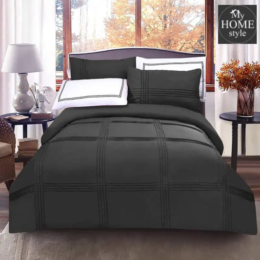 5 Pcs Baratta Pleated Duvet Set Grey - myhomestyle.pk