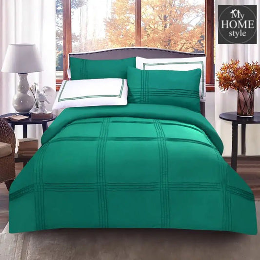 5 Pcs Baratta Pleated Duvet Set Teal - myhomestyle.pk