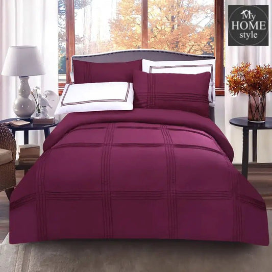 5 Pcs Baratta Pleated Duvet Set Violet - myhomestyle.pk