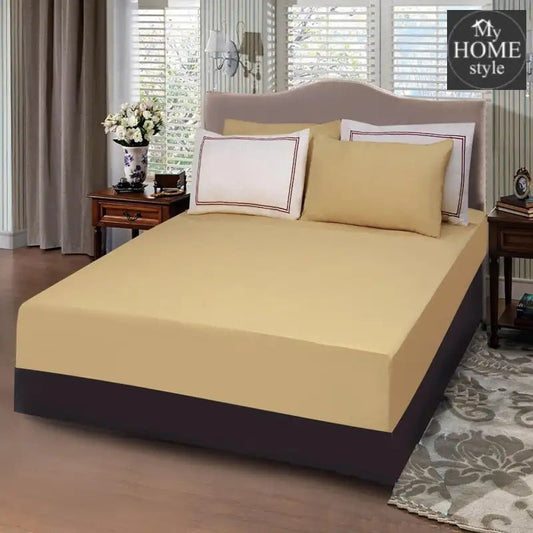 5 PCs Baratta Stitched Fitted Sheet Set Beige - myhomestyle.pk