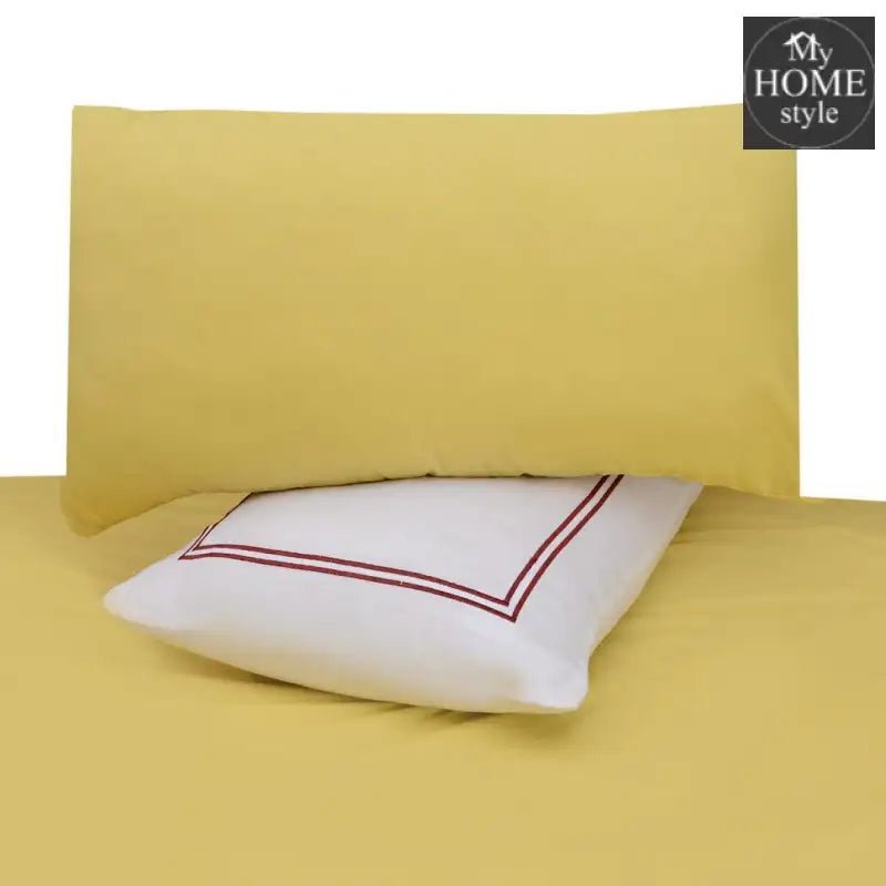 5 PCs Baratta Stitched Fitted Sheet Set Yellow - myhomestyle.pk