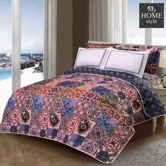 5 Pcs Quilted Printed Bedspread set MHS - 10 - myhomestyle.pk