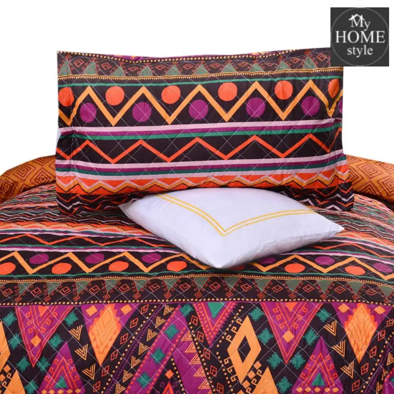 5 Pcs Quilted Printed Bedspread set MHS-14 - myhomestyle.pk