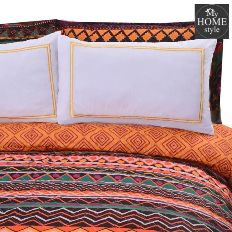 5 Pcs Quilted Printed Bedspread set MHS-14 - myhomestyle.pk