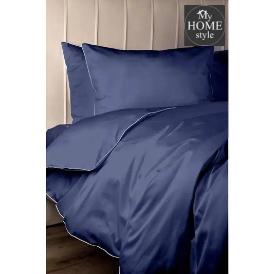 6 pcs corded Luxury Duvet set Navy SC - myhomestyle.pk