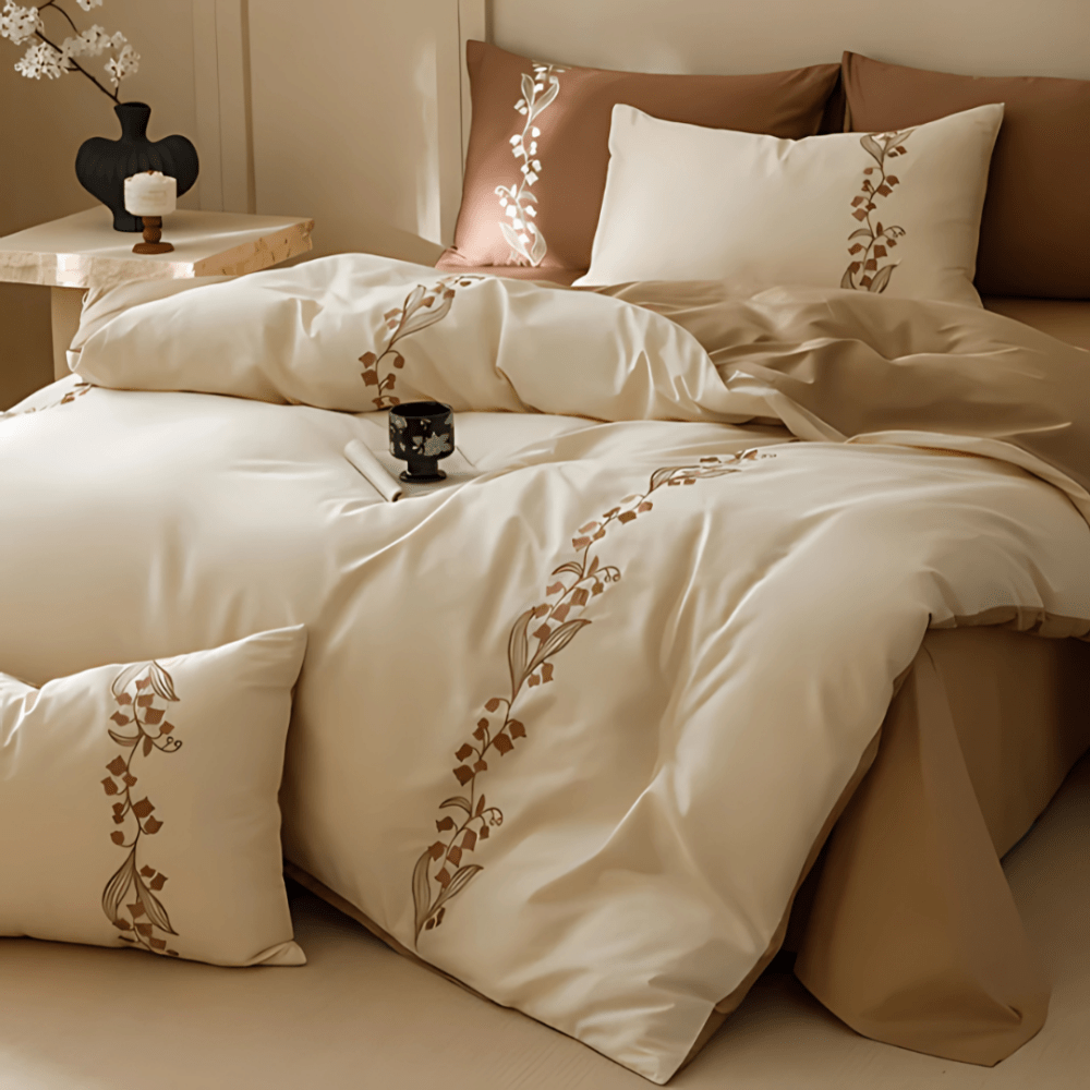 6 PCS EMBROIDERED DUVET SET - 1273 - myhomestyle.pk