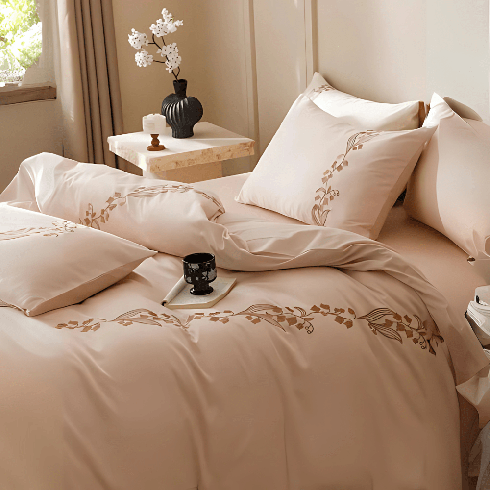 6 PCS EMBROIDERED DUVET SET - 1273 - myhomestyle.pk