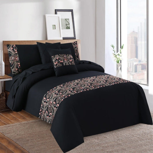 6 Pcs Luxury Embroidered Duvet Set - 1257 - myhomestyle.pk