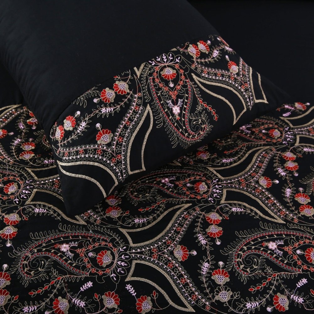 6 Pcs Luxury Embroidered Duvet Set - 1257 - myhomestyle.pk
