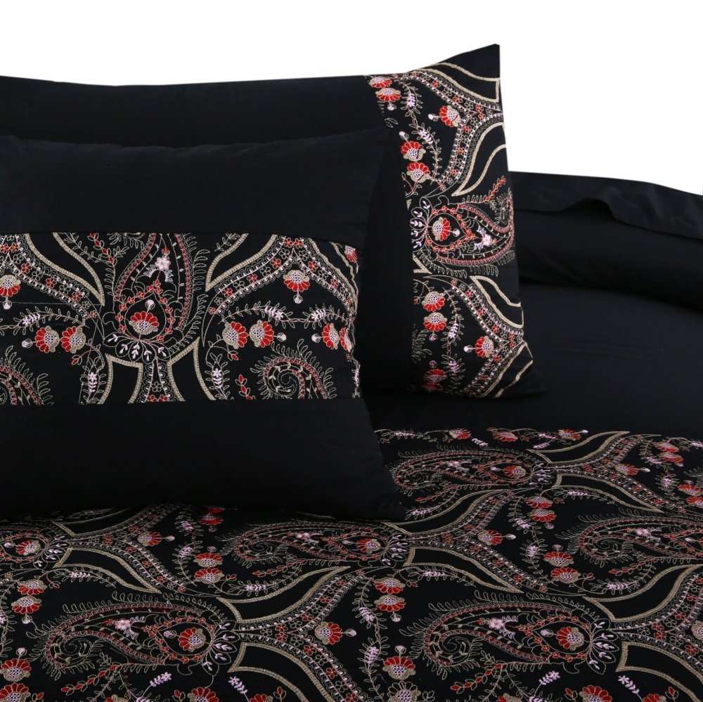 6 Pcs Luxury Embroidered Duvet Set - 1257 - myhomestyle.pk