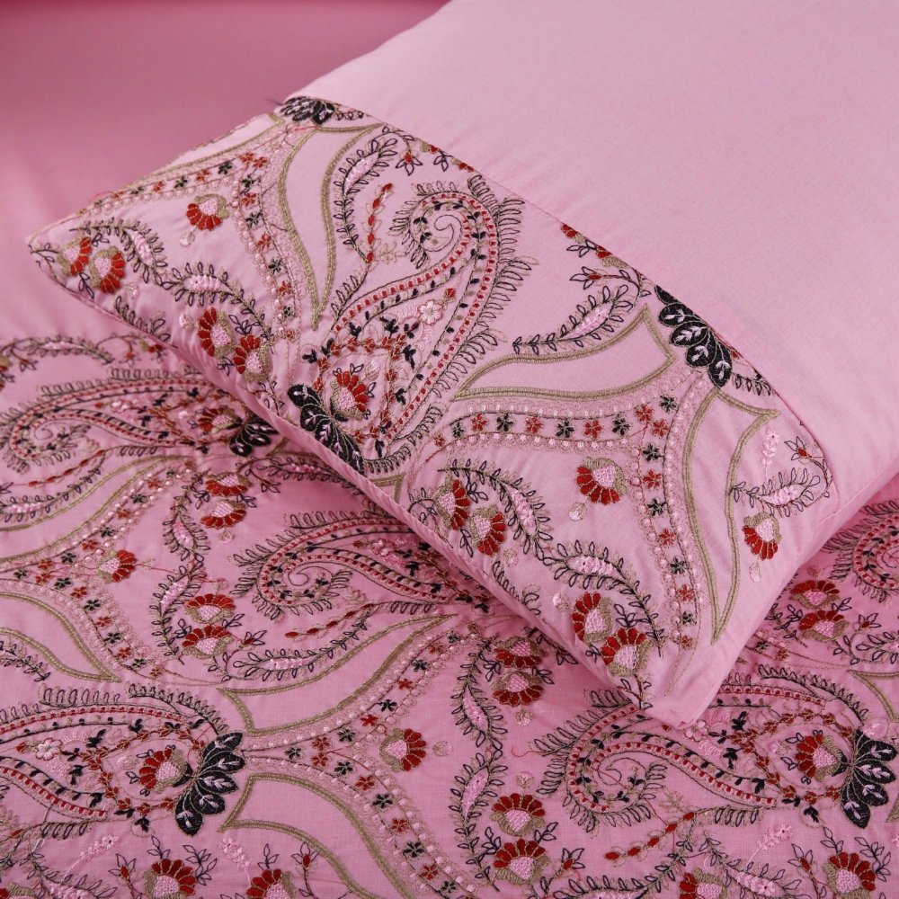 6 Pcs Luxury Embroidered Duvet Set - 1259 - myhomestyle.pk
