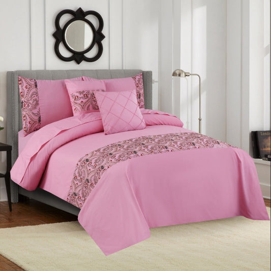 6 Pcs Luxury Embroidered Duvet Set - 1259 - myhomestyle.pk