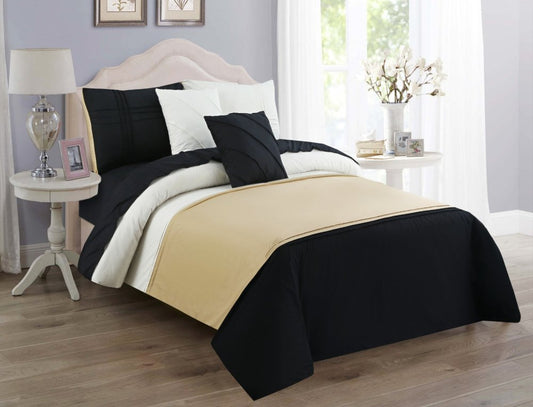 6 Pcs Luxury Stripe Duvet Set - 1255 - myhomestyle.pk