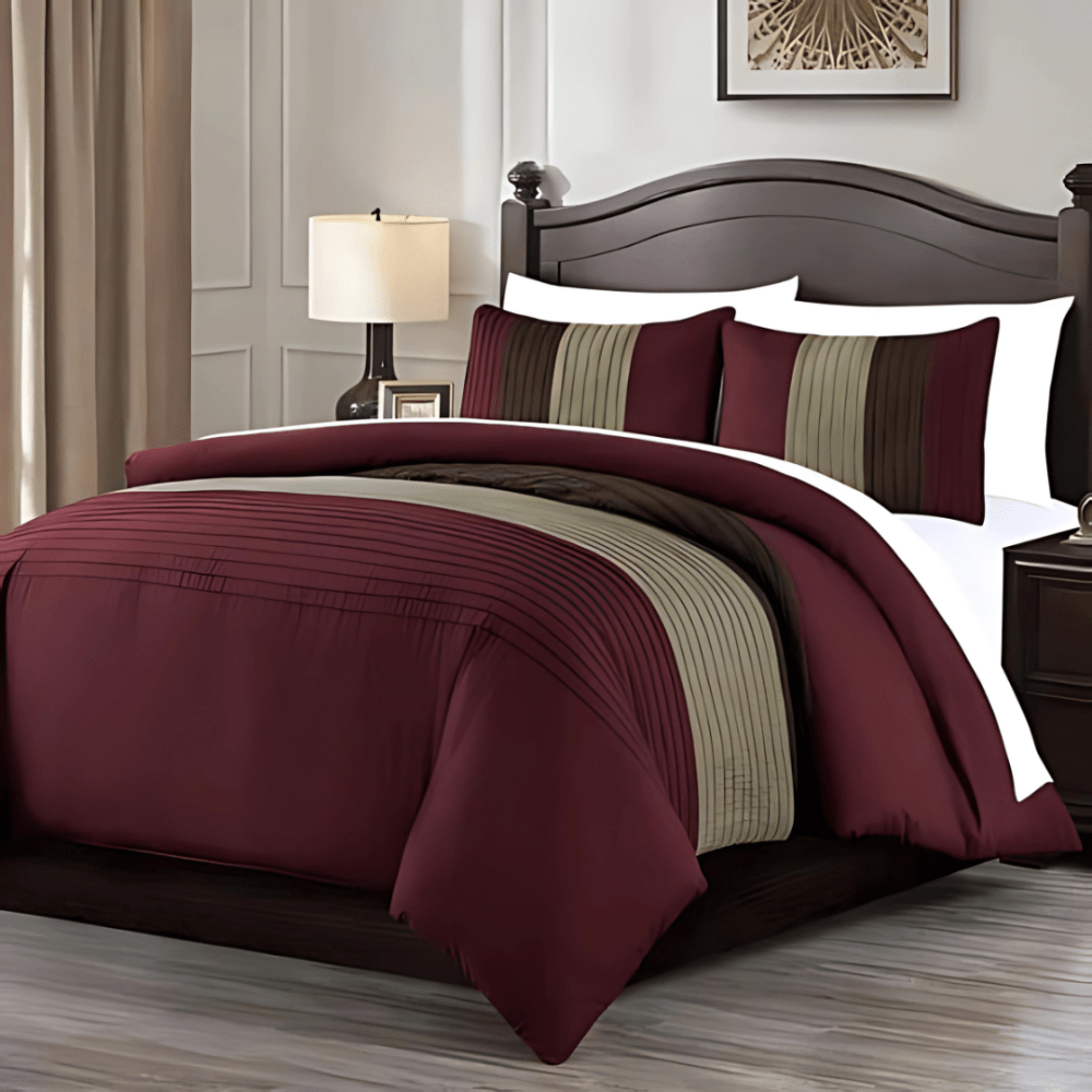 6 PCS PLEATED MULTICOLOR DUVET SET - 1272 - myhomestyle.pk