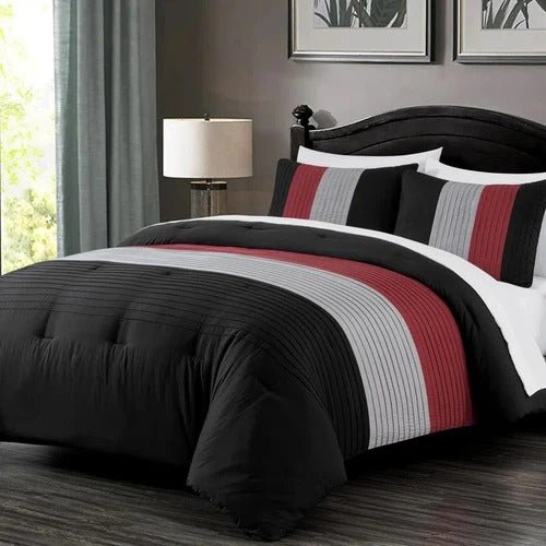 6 PCS PLEATED MULTICOLOR DUVET SET - 1272 - myhomestyle.pk