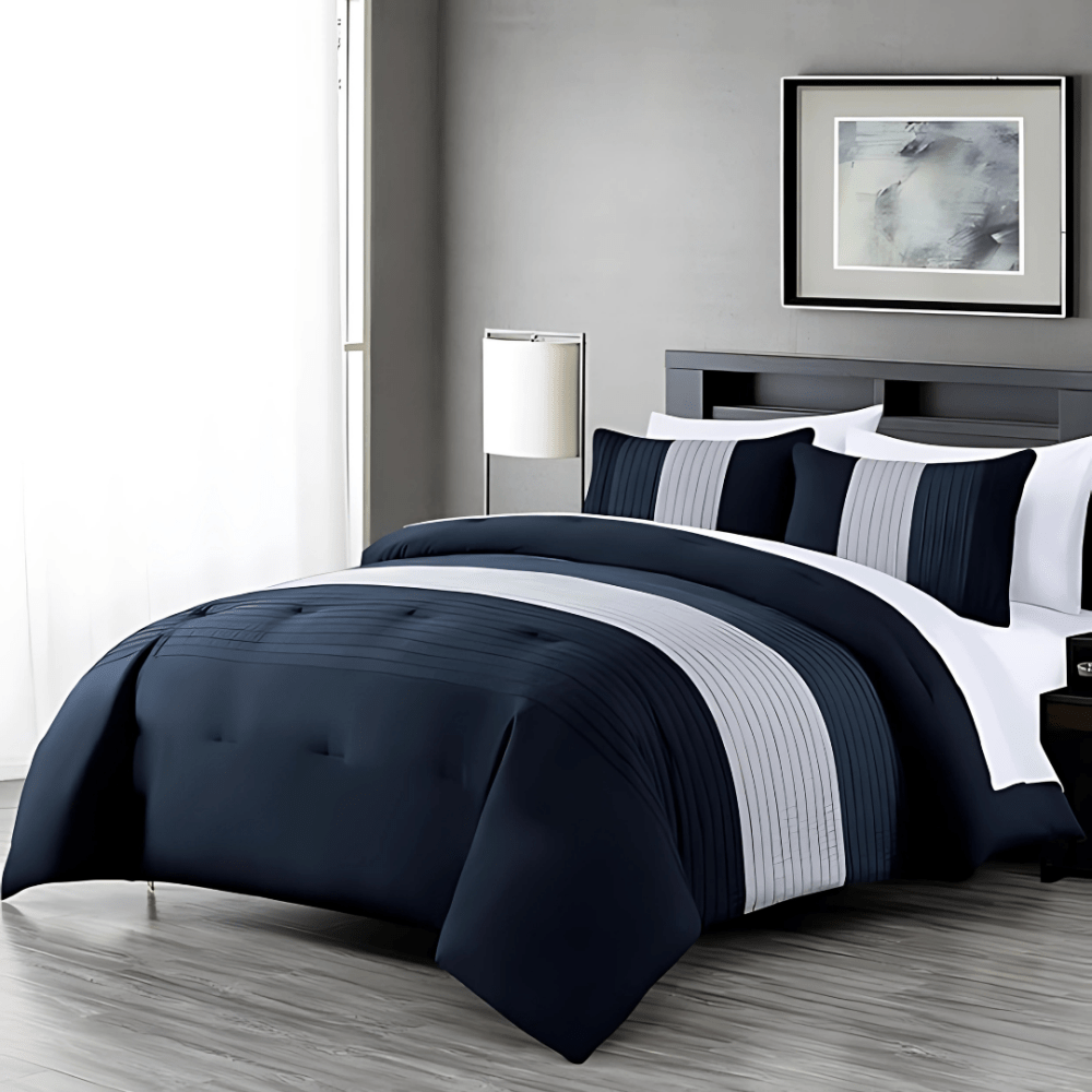 6 PCS PLEATED MULTICOLOR DUVET SET - 1272 - myhomestyle.pk