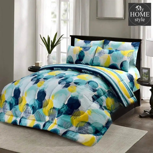 6 Pc's Printed Comforter Set MHS - 02 - myhomestyle.pk