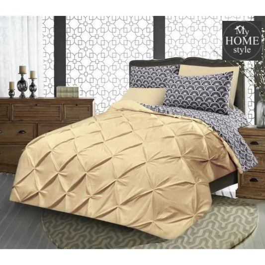 6 PC's Printed Diamond Pintuck Duvet Set - myhomestyle.pk