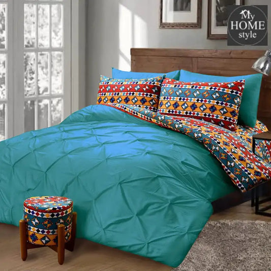 6 PC's Printed Pintuck Duvet Set Sindhi Design 03 - myhomestyle.pk