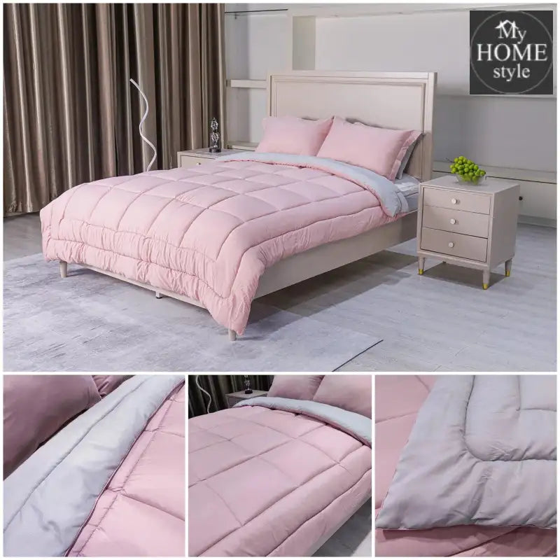 6 Piece Summer Comforter set Baby Pink - myhomestyle.pk