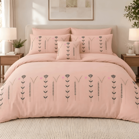 7 Pcs Embroidered Duvet Set - 1284 - myhomestyle.pk