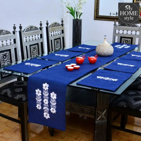 7 pcs Embroidered Table Runner Set With Place Mats 03 - myhomestyle.pk