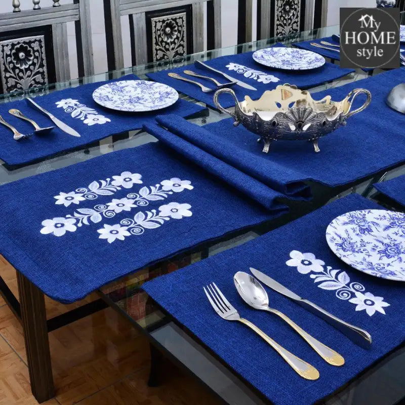 7 pcs Embroidered Table Runner Set With Place Mats 03 - myhomestyle.pk
