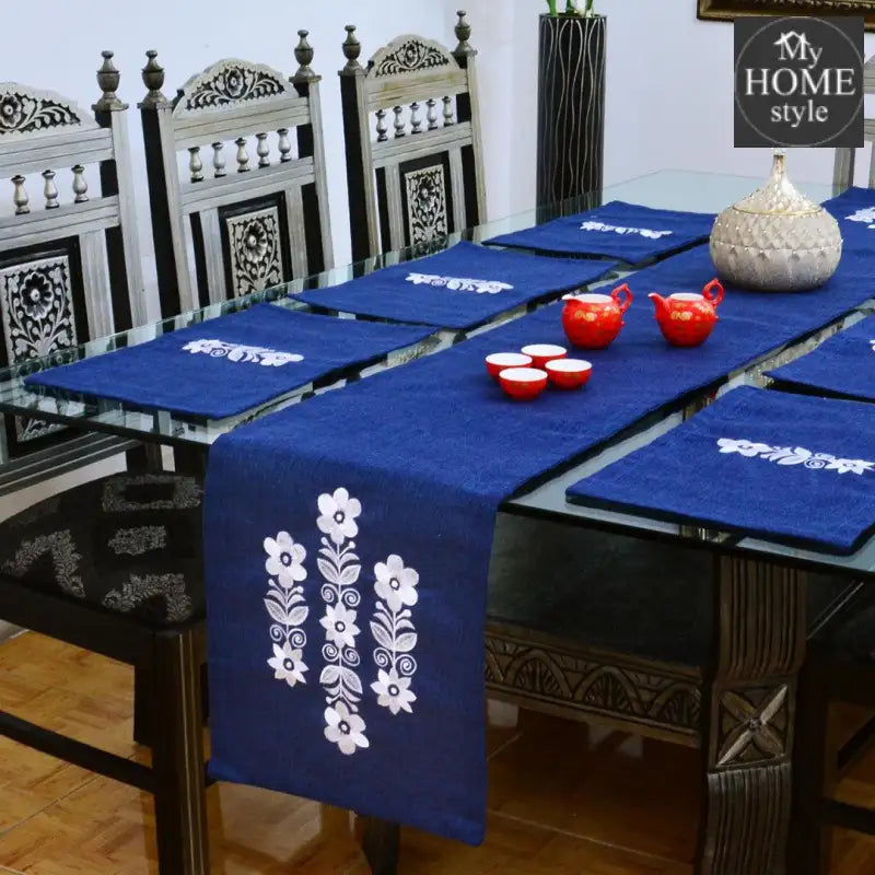 7 pcs Embroidered Table Runner Set With Place Mats 03 - myhomestyle.pk