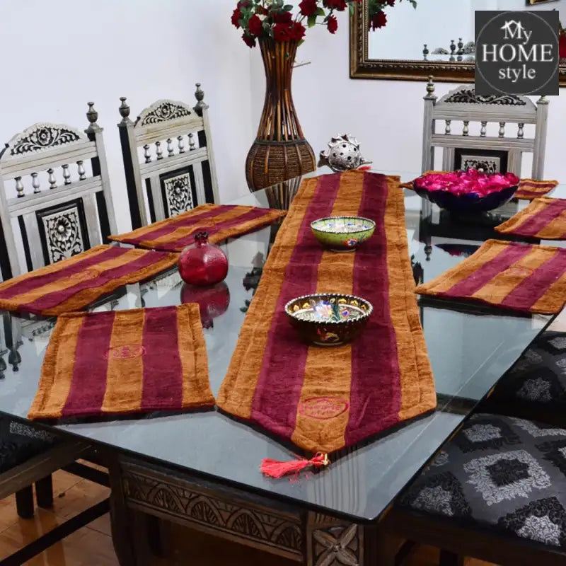 7 pcs Embroidered Table Runner Set With Place Mats 05 - myhomestyle.pk