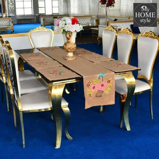 7 pcs Embroidered Table Runner Set With Place Mats 06 - myhomestyle.pk