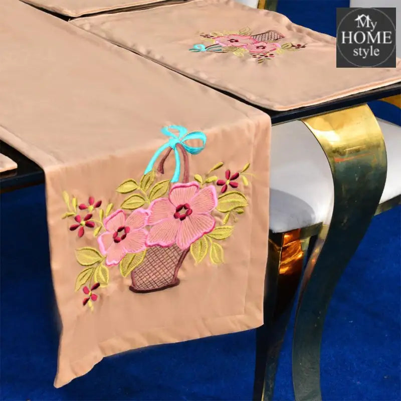 7 pcs Embroidered Table Runner Set With Place Mats 06 - myhomestyle.pk