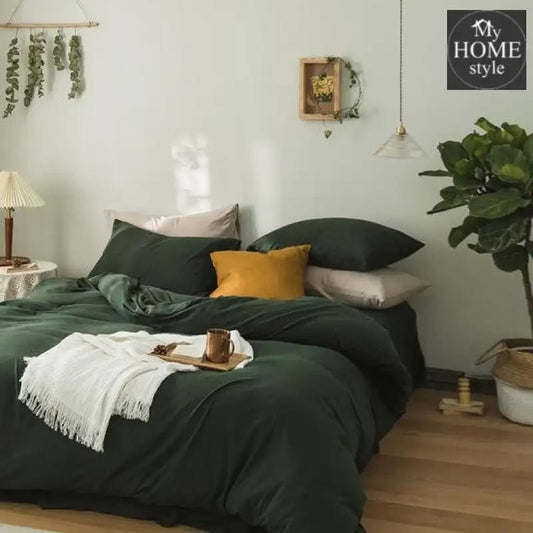 7 Pc's Plain Duvet Set Green - myhomestyle.pk