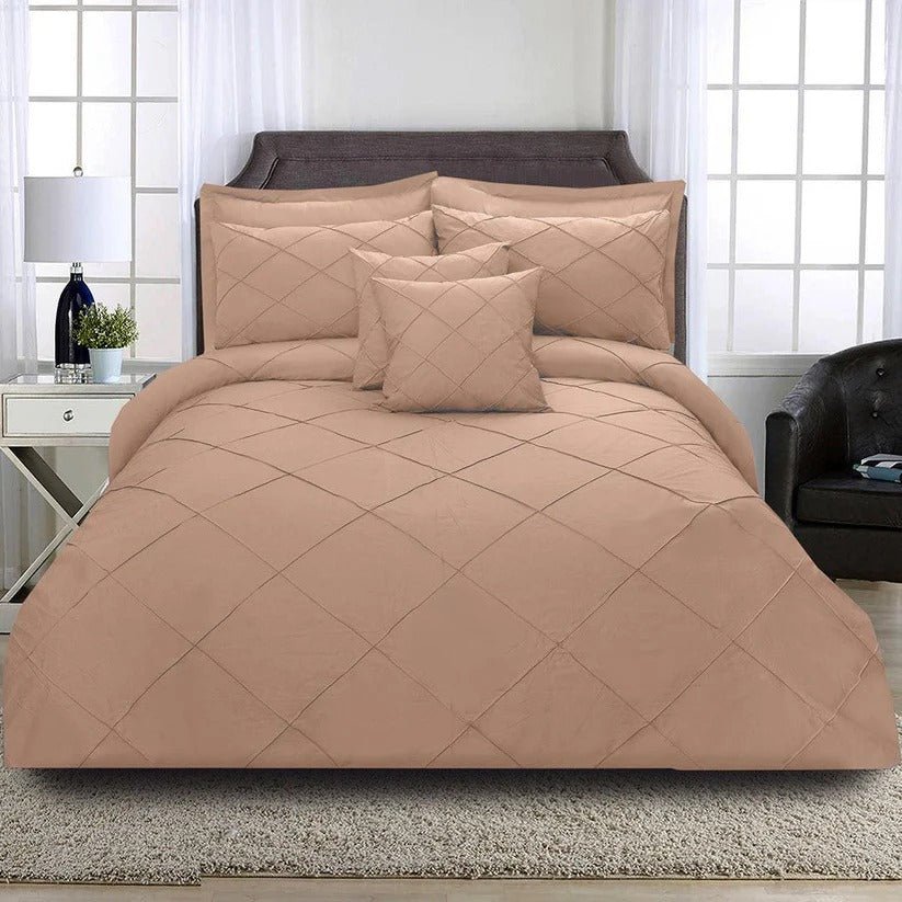 8 Pcs Cross Pleated Duvet Set SC - myhomestyle.pk